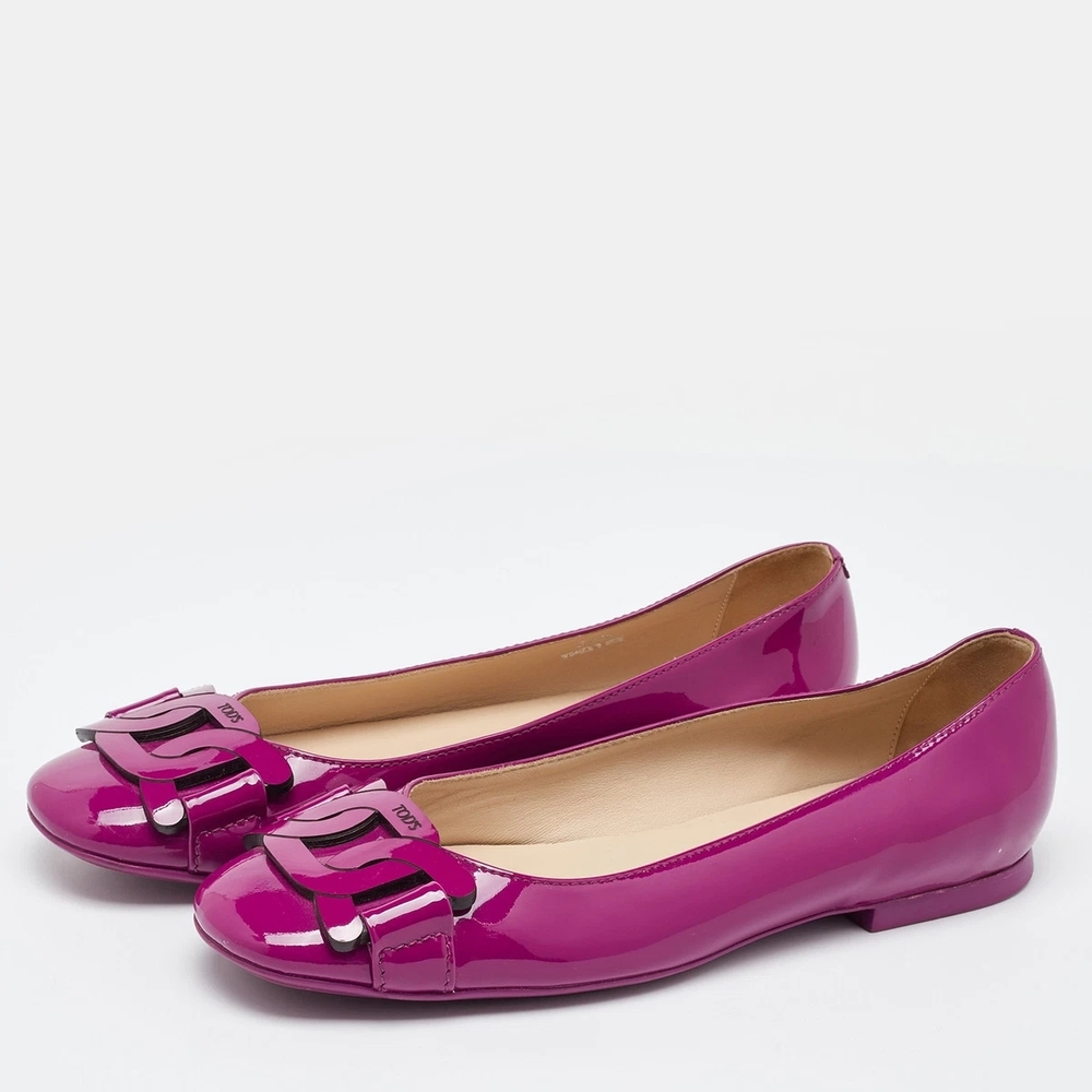 💎Tod's Women's Pink Patent Leather Ballet Flats💎 NEW WITHOUT BOX - Picture 3 of 13